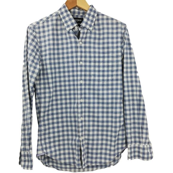 Bonobos Other - Bonobos Slim Fit Stretch Plaid Button Down Shirt Size S Blue White Gingham